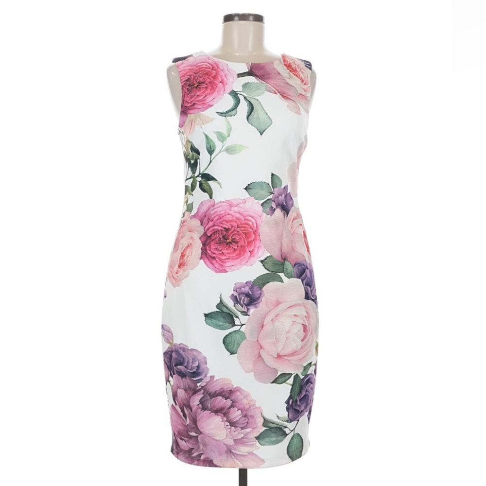 Premier Floral Midi Dress - Pink and Purple